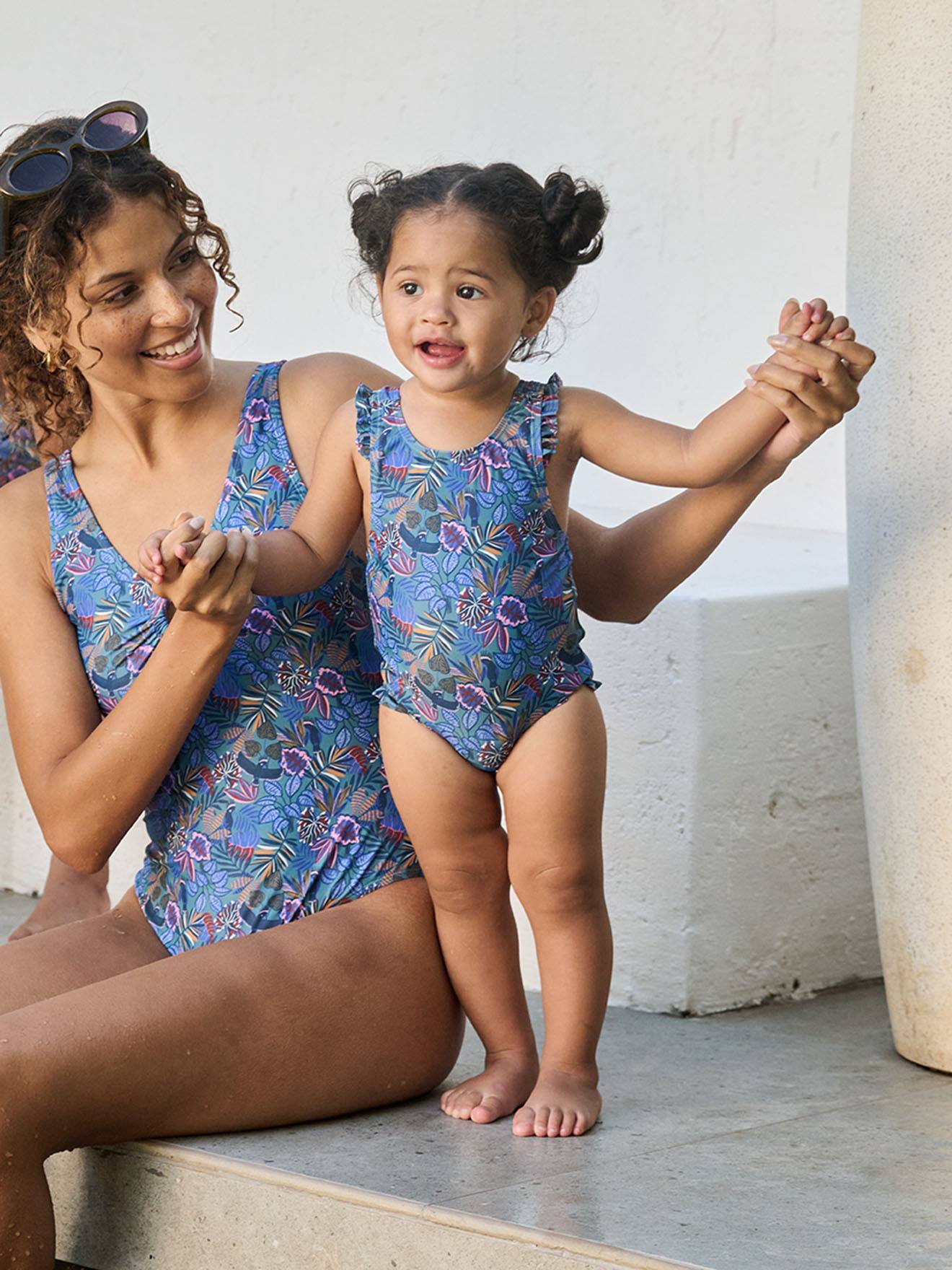Maillot bain bébé fille Capsule famille bleu