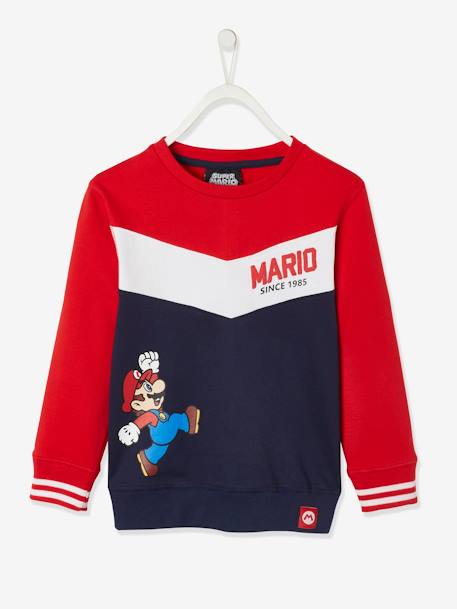 Sweat garçon bicolore Super Mario® rouge/marine 2 - vertbaudet enfant 