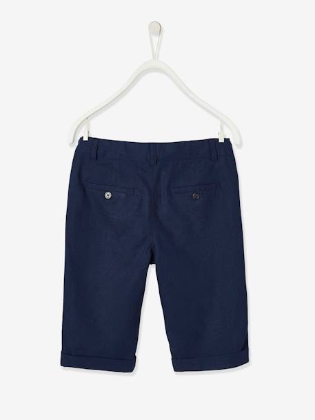Bermuda garçon cérémonie en coton/lin beige+beige clair+bleu+marine foncé+vert sauge 27 - vertbaudet enfant 