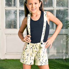 -Short salopette été  2-en-1  coton   charlotte