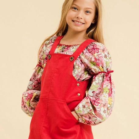 Blouse intersaison fleurie   liberty   col smocks  chimene  - vertbaudet enfant