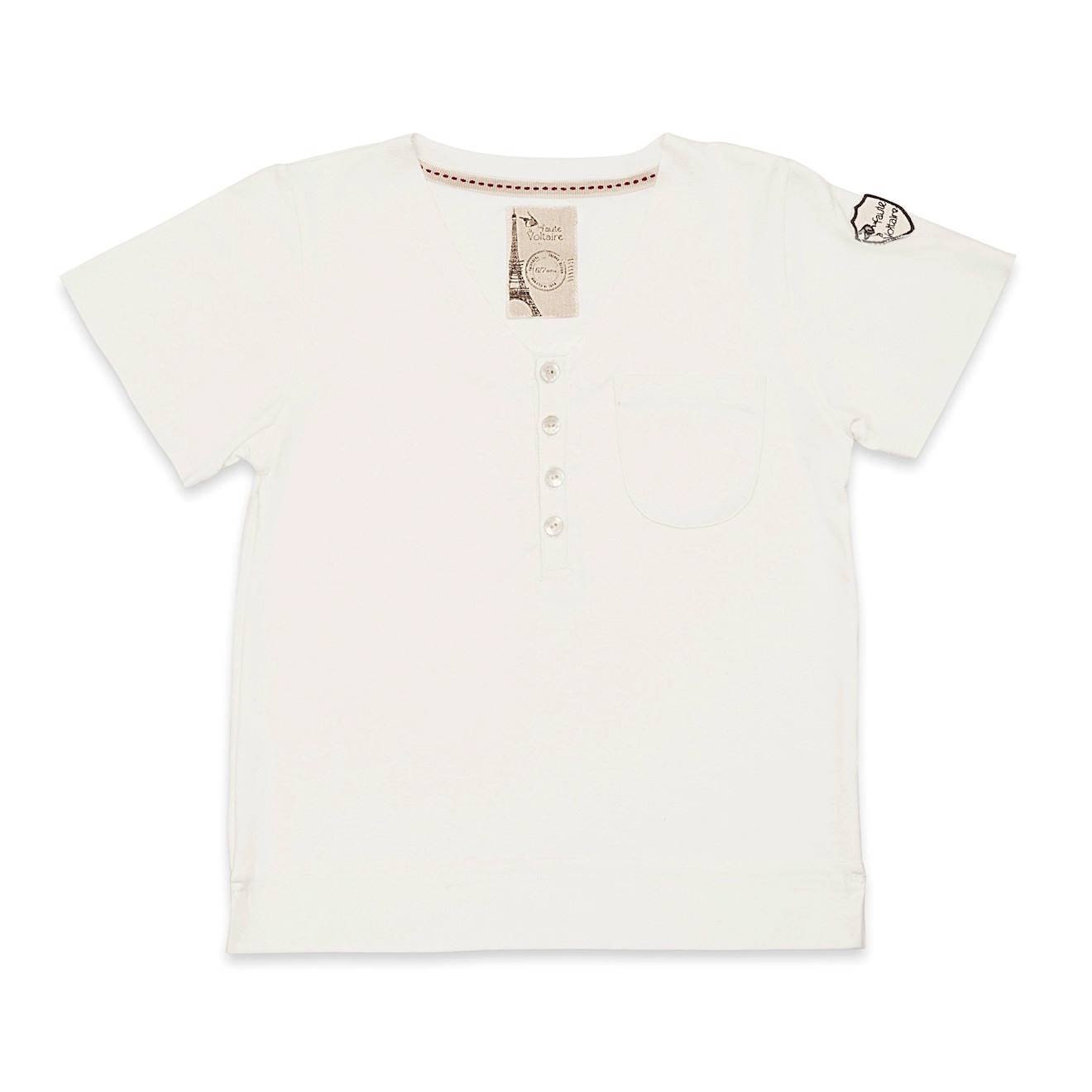 Tee-shirt Col V À Manches Courtes Bebel Blanc Cassé
