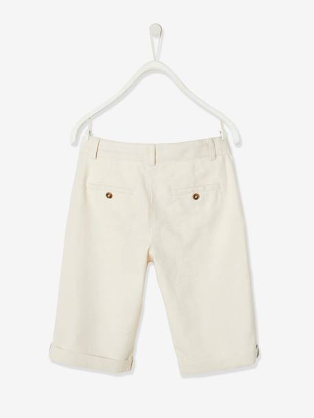 Bermuda garçon cérémonie en coton/lin beige+beige clair+bleu+marine foncé+vert sauge 13 - vertbaudet enfant 