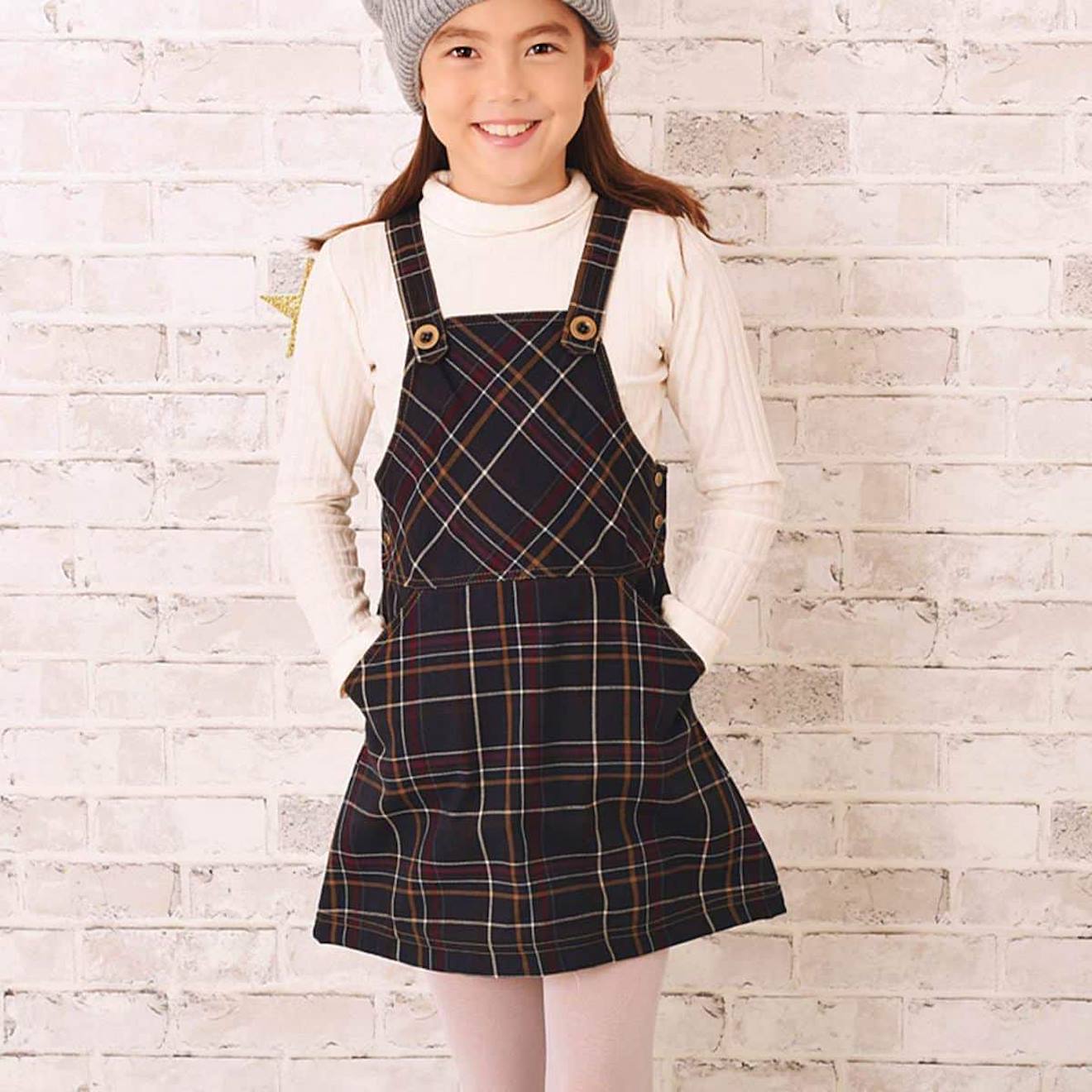 Robe Salopette Carreaux Tartan Lola Marron Jaune