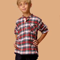 Chemise de noël  en flanelle tartan   rimbaud  - vertbaudet enfant