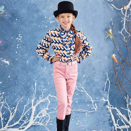 Fille-Pantalon stretch velours     jump