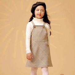 -Robe salopette  hiver à carreaux tartan   lola