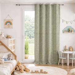 Linge de maison et décoration-Rideau 100% coton vichy lourmarin