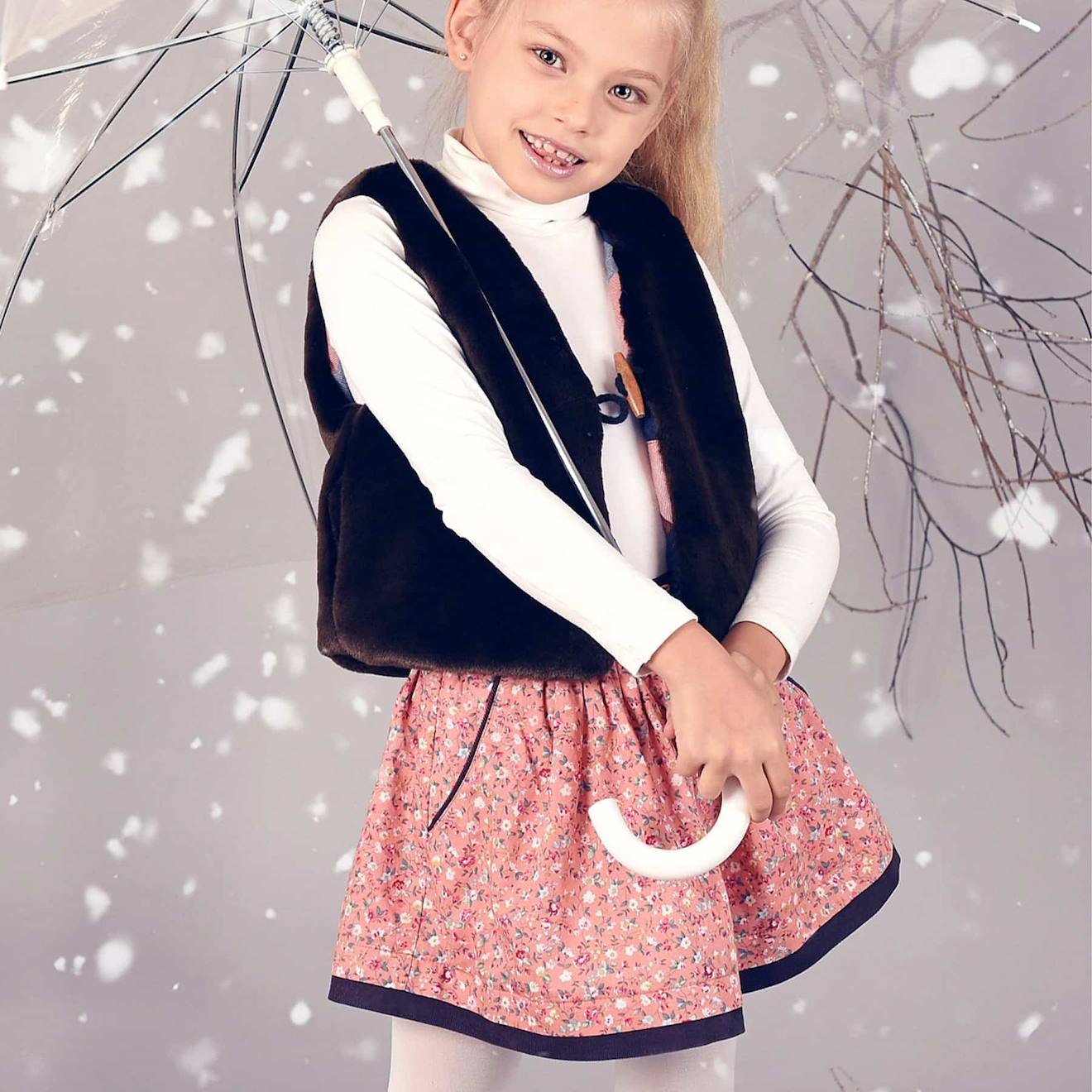 Jupe Liberty Hiver Angé Lilou Rose Abricot