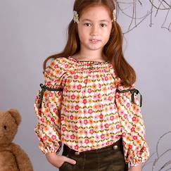 Blouse fleurie hiver   fleuri   col smocks  chimene  - vertbaudet enfant