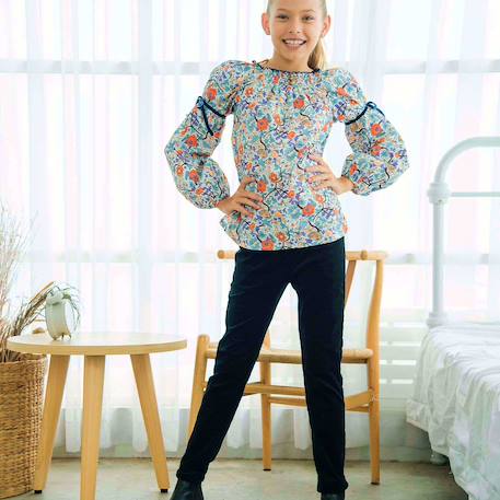 Fille-Pantalon velours    slim fit stetch  morgan