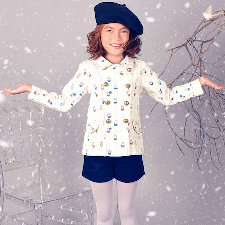 Fille-Veste croisée   coton  imprimé lapins   josephine