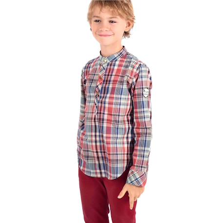 Garçon-Chemise col mao   carreaux   liverpool