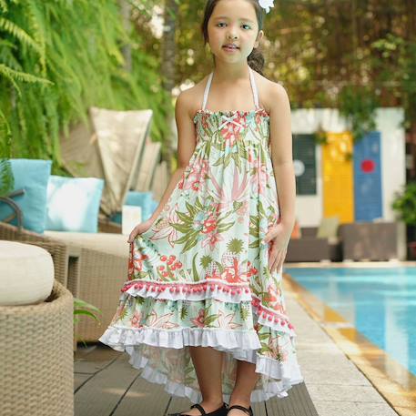 Fille-Robe-Robe longue   avec dentelle   2-en-1  ibiza