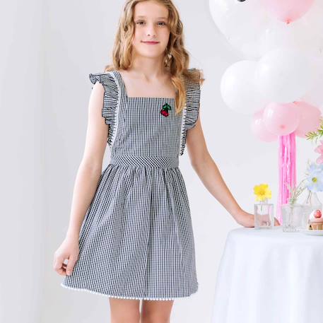 Fille-Robe  vichy  et  à volants  lili