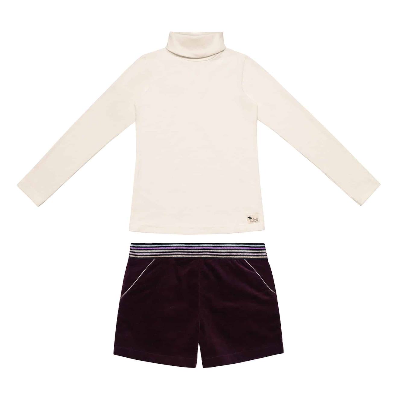 Ensemble Hiver Sous-pull & Short Marron Marron Beige