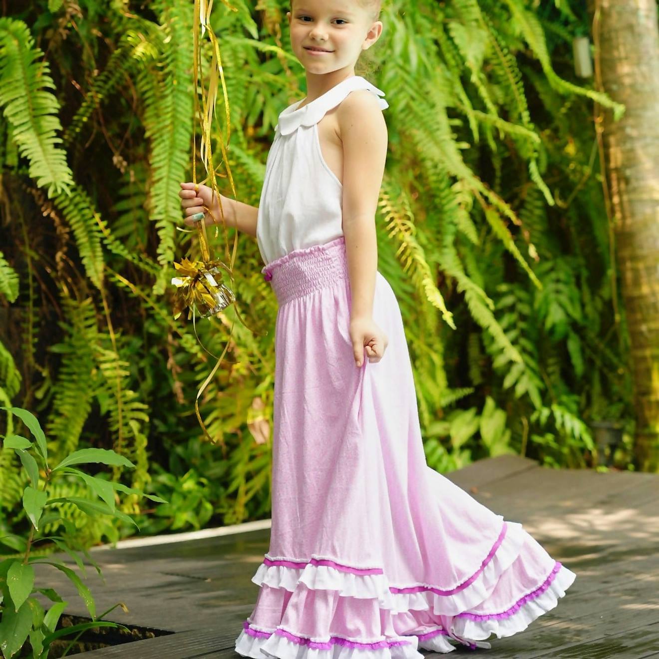 Jupe Longue En Coto Jersey 2-en-1 Ibiza Rose Violet