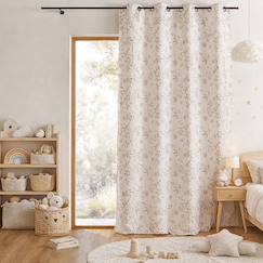 Linge de maison et décoration-Rideau jacquard polycoton motifs végétaux