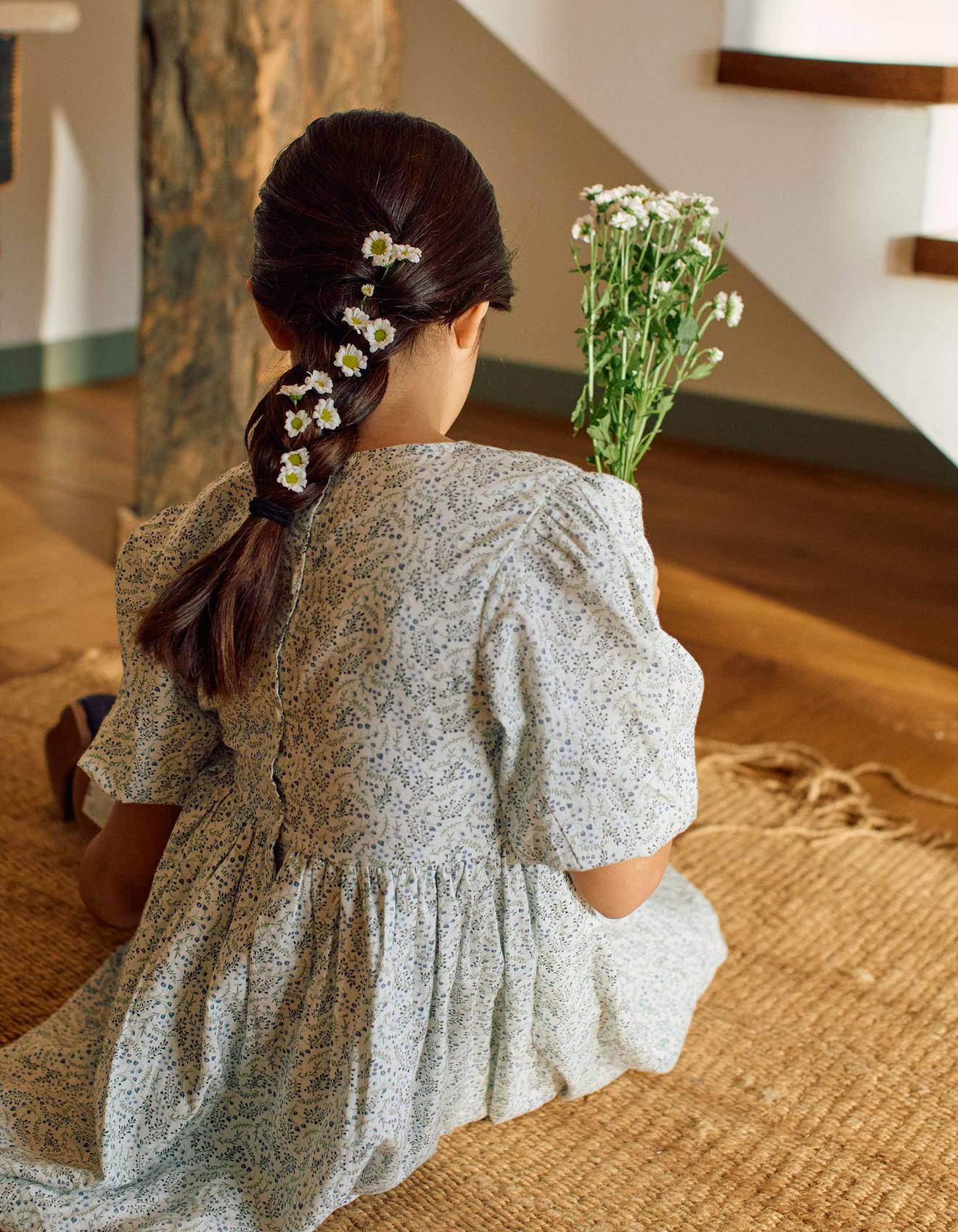 Robe En Coton Avec Manches Bouffantes Et Fleurs Youme Beige Clair 26 €