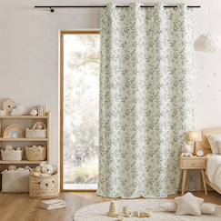 -Rideau jacquard polycoton motifs végétaux