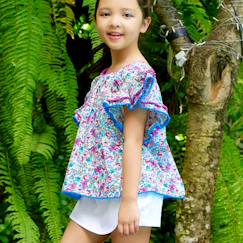 -Blouse liberty   à volants  butterfly
