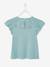 T-shirt fille avec détails broderie anglaise  Oeko-Tex® bleu grisé+bleu marine+corail+jaune pâle+moutarde+vert pâle 21 - vertbaudet enfant 