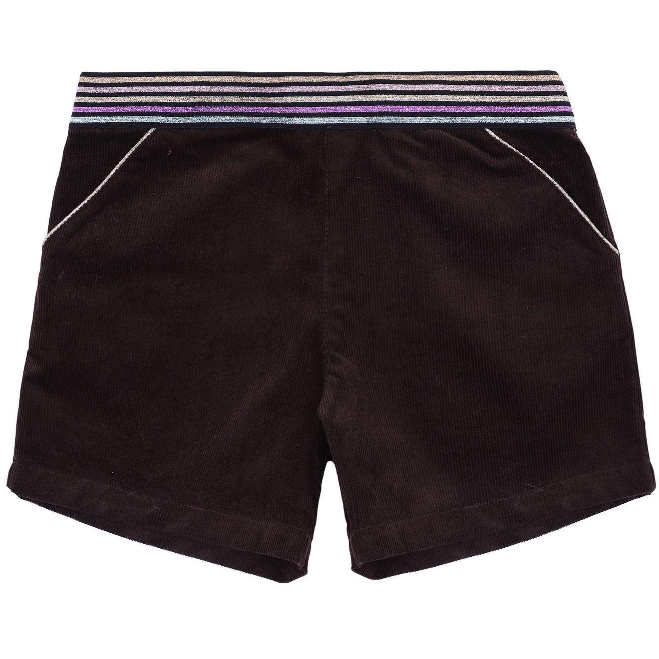 Short Hiver Velours Ceinture À Paillettes Poupette Marron