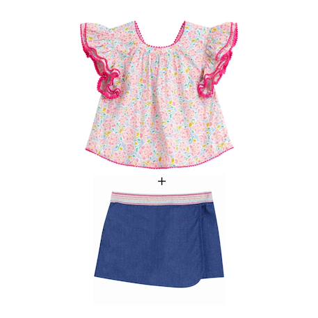 Ensemble été   blouse  & jupe short  - vertbaudet enfant