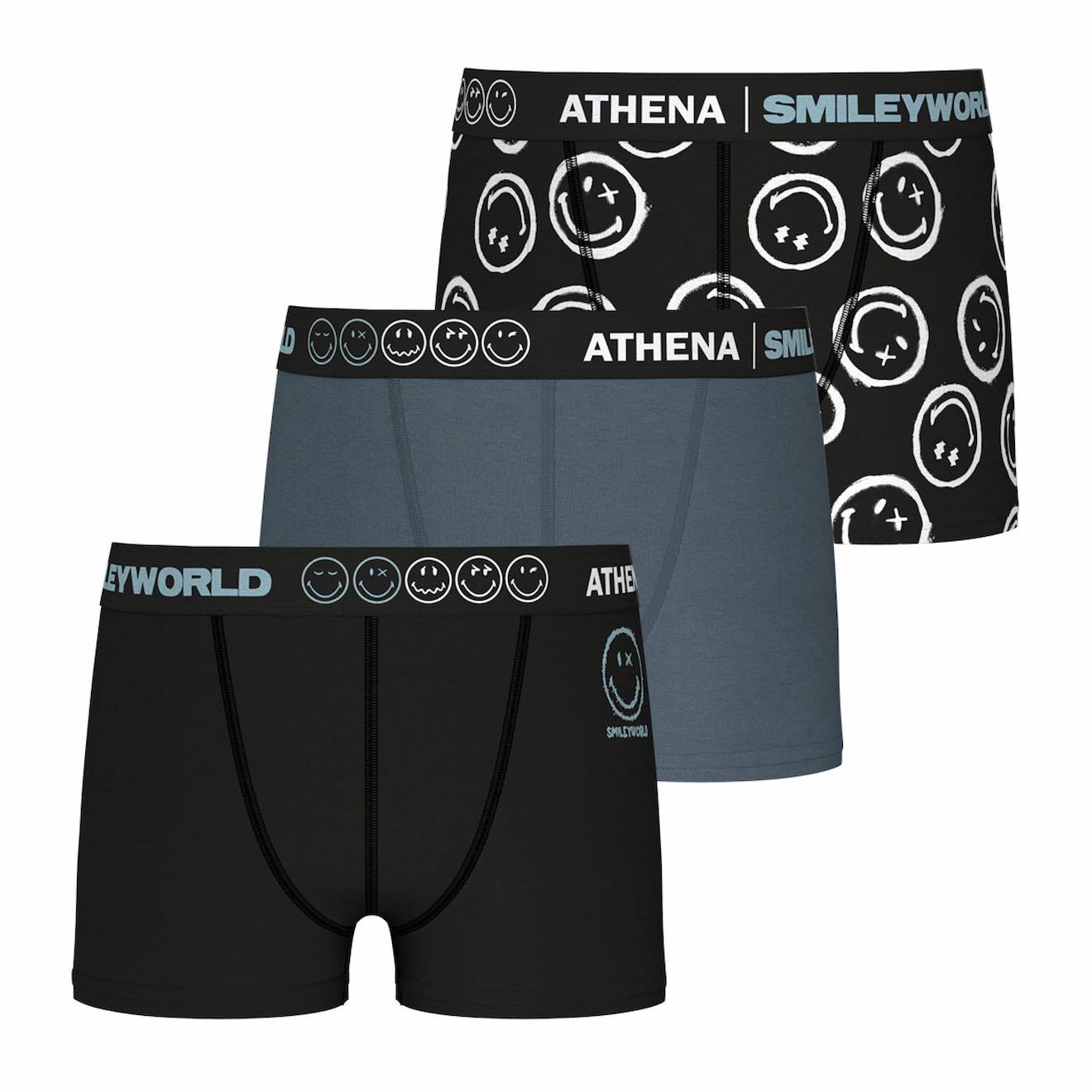 Lot De 3 Boxers Smileyworld® I Noir-print Smiley