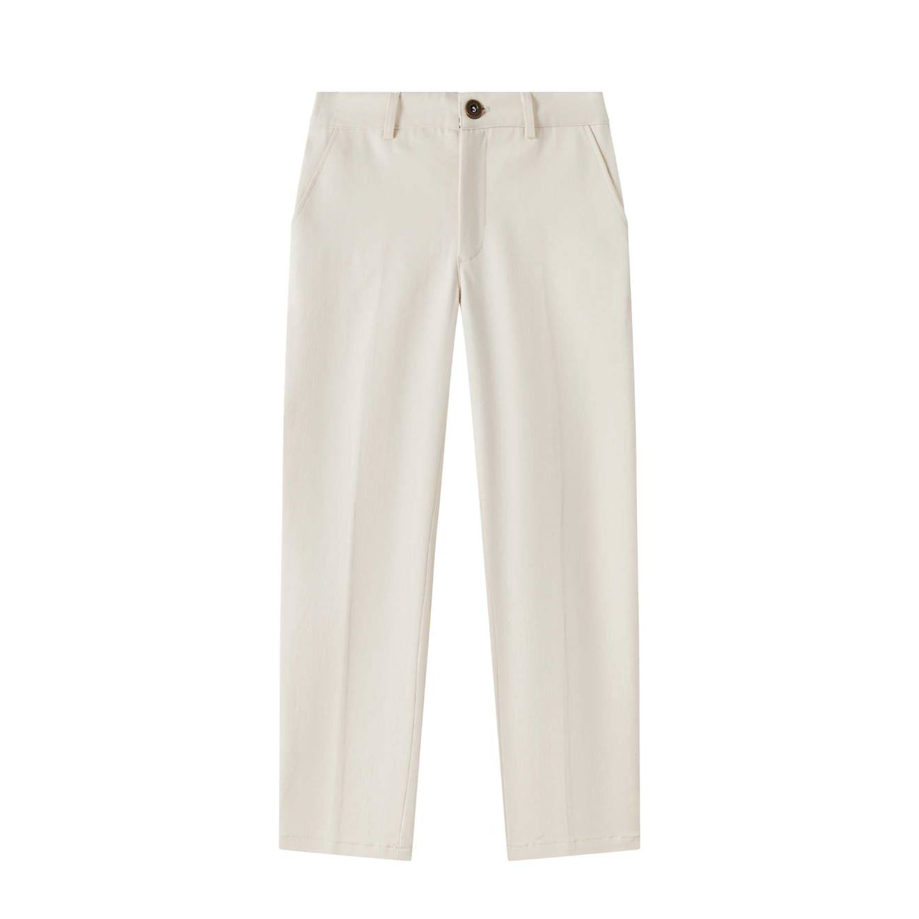 Pantalon Costume Coupe Chino Ambroise Beige Clair