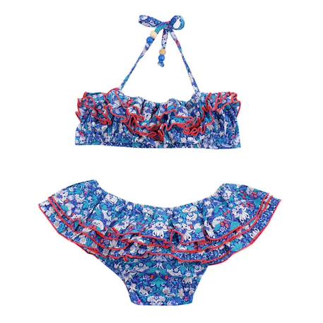 Maillot de bain  2 pièces liberty  et   swan Bleu rouge 1 - vertbaudet enfant 