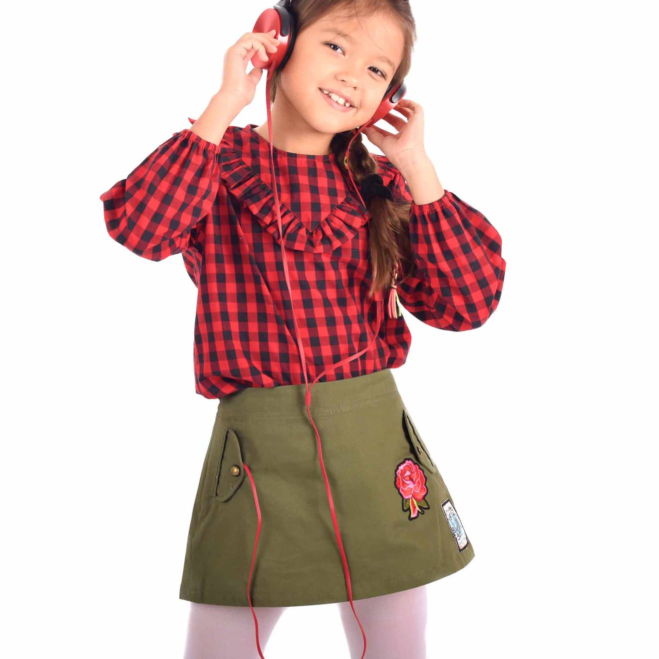 Jupe Trapèze Mini Ska Kaki
