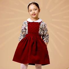 Robe salopette   velours    ecolière  - vertbaudet enfant