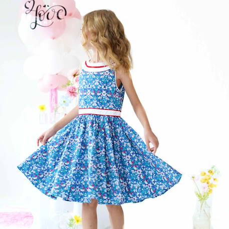 Fille-Robe-Robe cérémonie  fleurie  et   hepburn