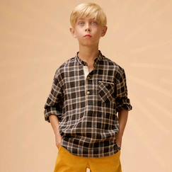 Chemise carreaux tartan    et   col mao  rimbaud  - vertbaudet enfant