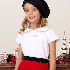 -T-shirt  col claudine  à manches courtes  sophia