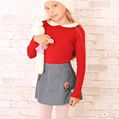 -Jupe en jeans    rayures  et   mini ska