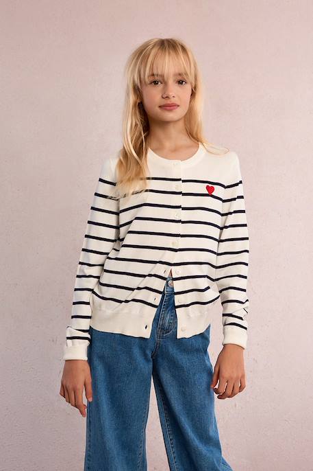 Gilet rayé Black/offwhite+Offwhite/navy blue 6 - vertbaudet enfant 