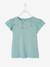 T-shirt fille avec détails broderie anglaise  Oeko-Tex® bleu grisé+bleu marine+corail+jaune pâle+moutarde+vert pâle 20 - vertbaudet enfant 