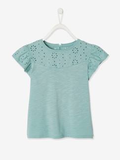 T-shirt fille détails en broderie anglaise  - vertbaudet enfant