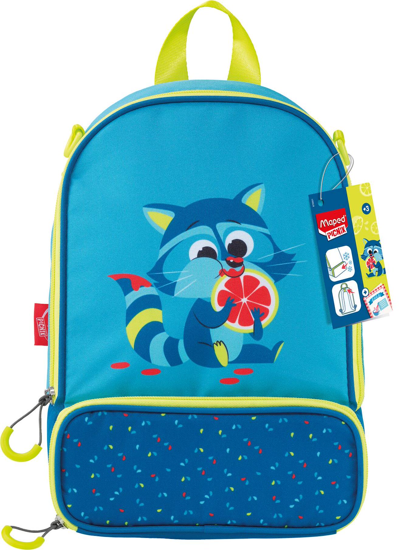 Sac À Déjeuner Isotherme Pour Enfant Raton Laveur - Bleu Vert