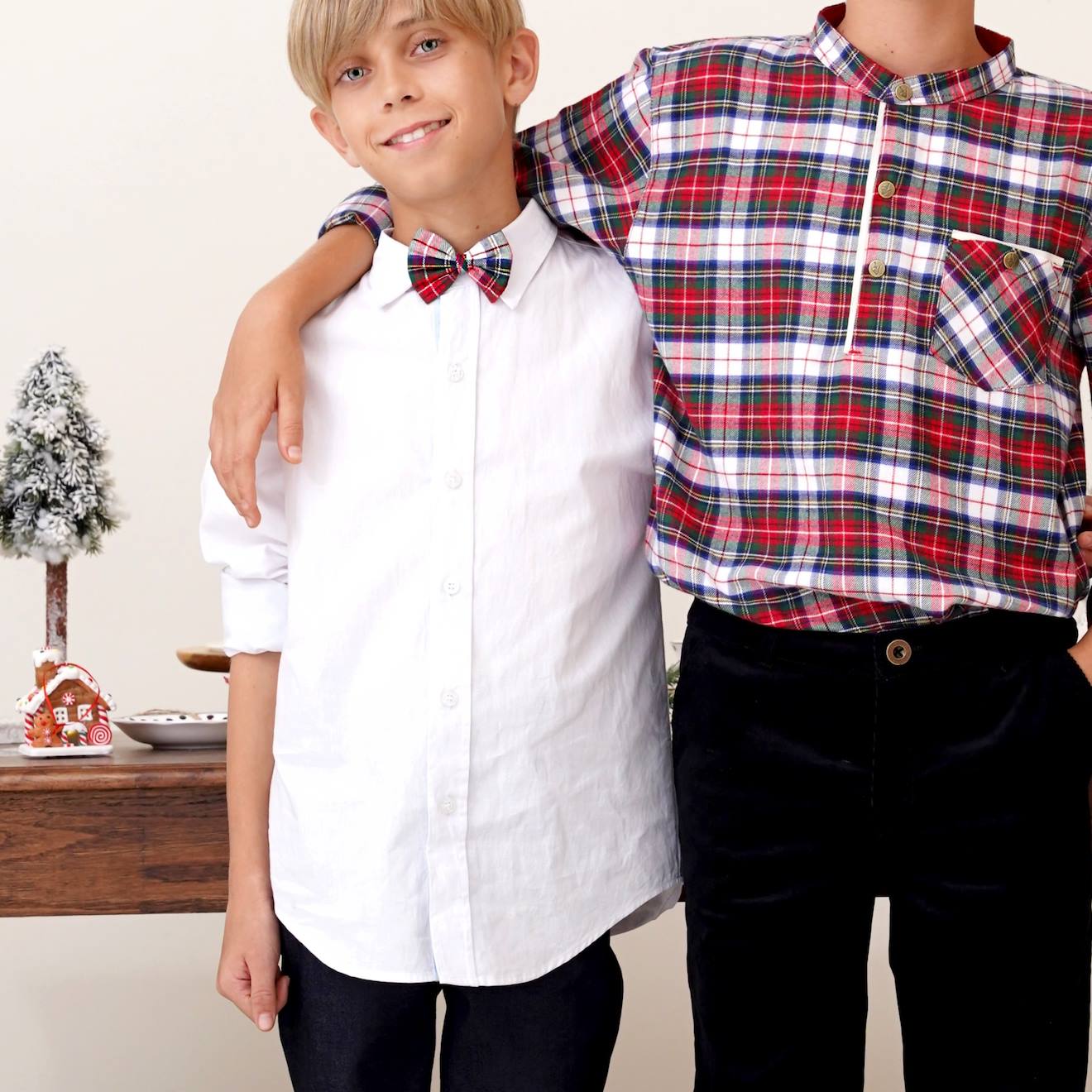 Chemise À Manches Longues Voltaire Rouge Tartan