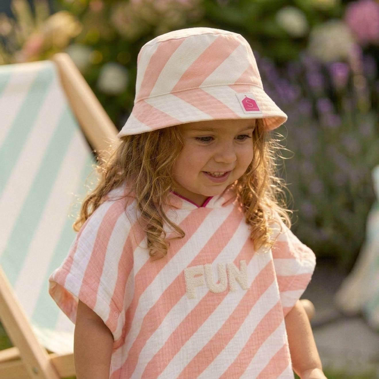 Poncho De Bain Bébé En Coton - Pop Rose