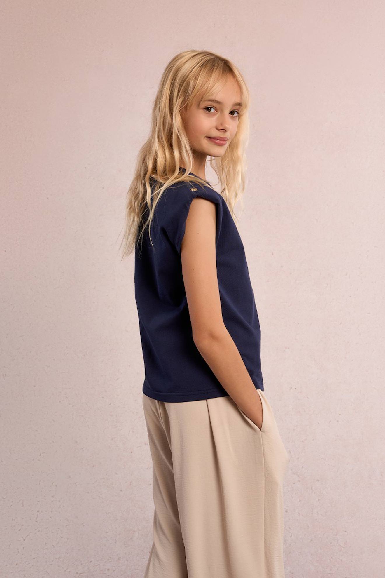 T-shirt À Épaulettes Navy Blue