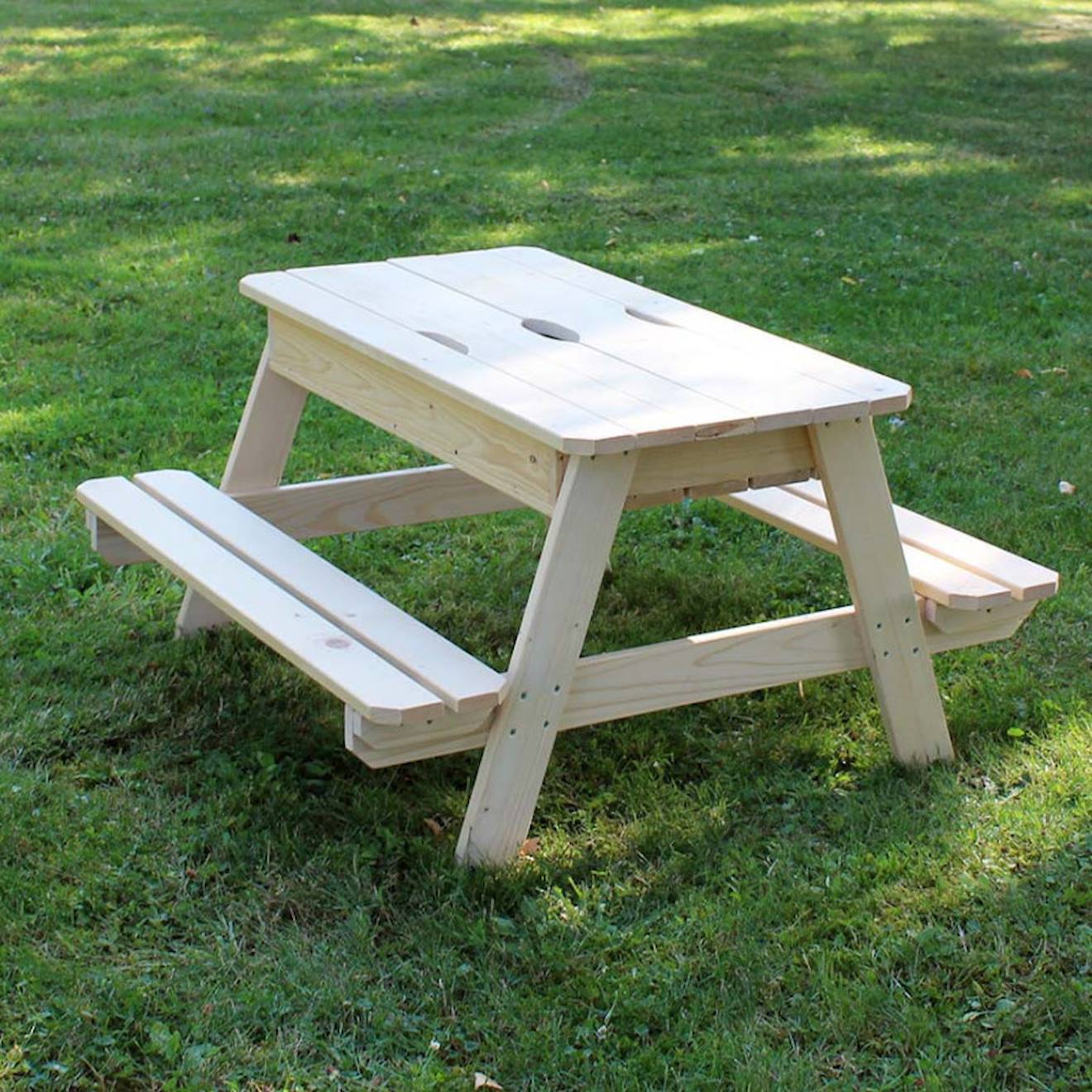 Table Bois Enfant Avec Bac À Sable Intégré Beige