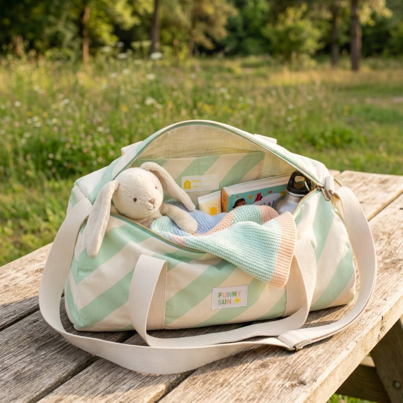 Sac Bowling Enfant En Coton Vert