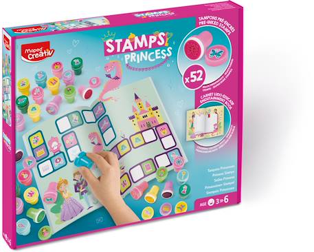 Fille-Accessoires-Fourniture scolaire-Tampons pré encrés pour enfants princesses