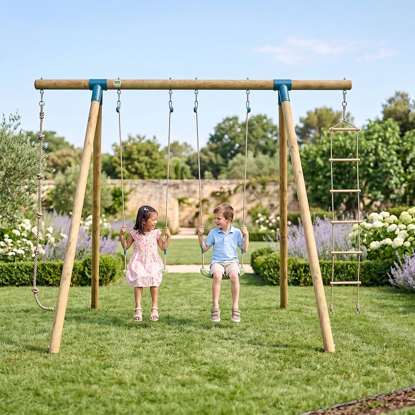 Portique 2,30 M Topwood Alti 2 - 4 Enfants Bois