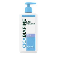 Puériculture-Cica - lait hydratant (flacon-pompe de 400 ml) – lait corps pour peaux sèches – lait soin réparateur pour une hydratation
