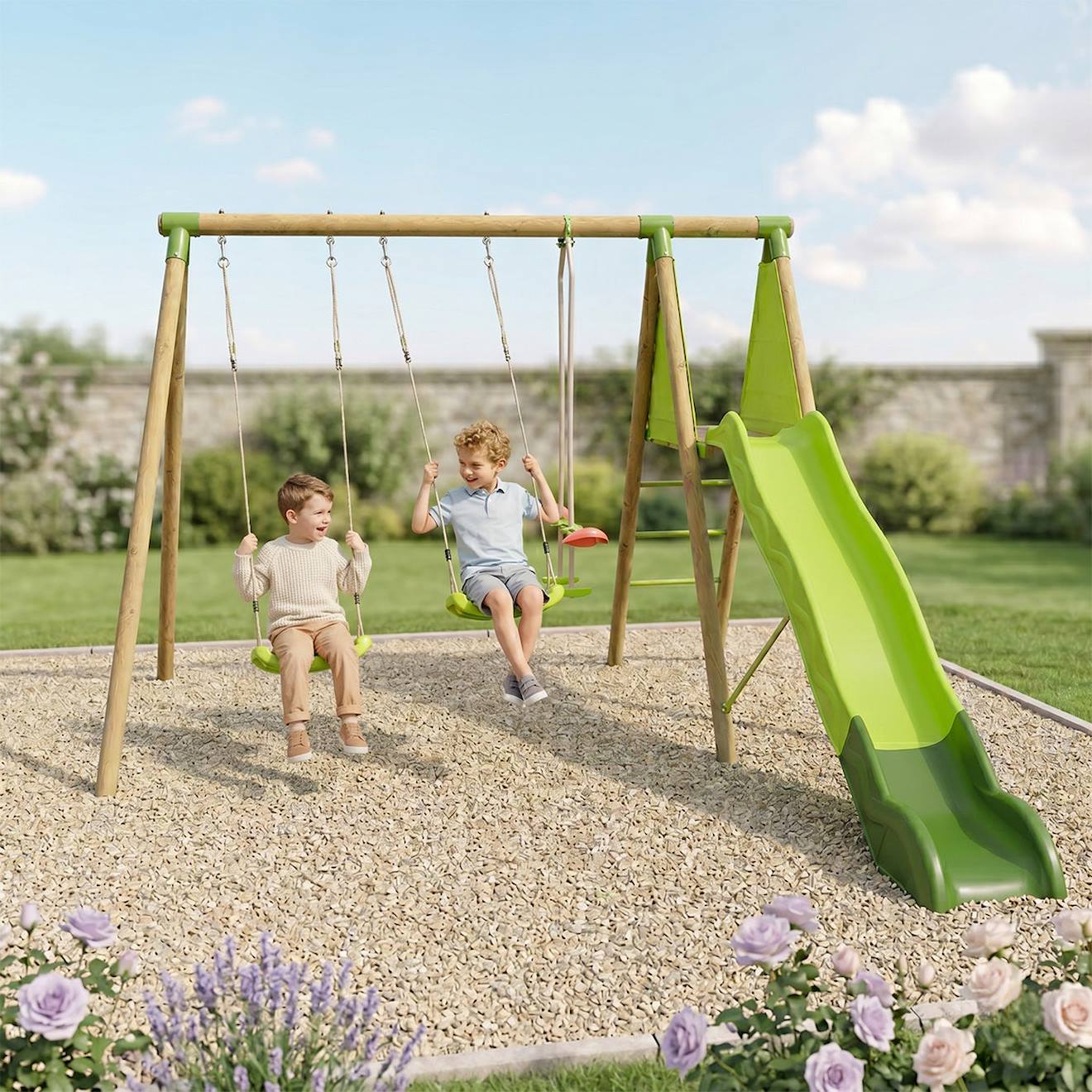 Portique Balançoire En Bois 2,30m Yaki Bois